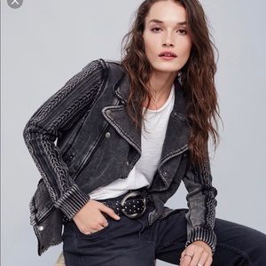 Free People Moto Sweater Jacket